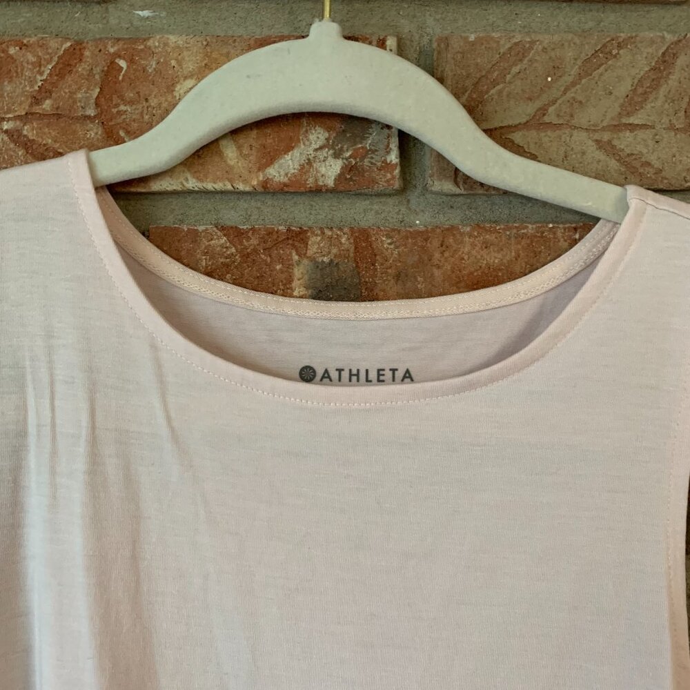 Athleta Essence Mesh Trim Women's Pale Pink XX-Small Sleeveless Tank Top EUC - Picture 6 of 11